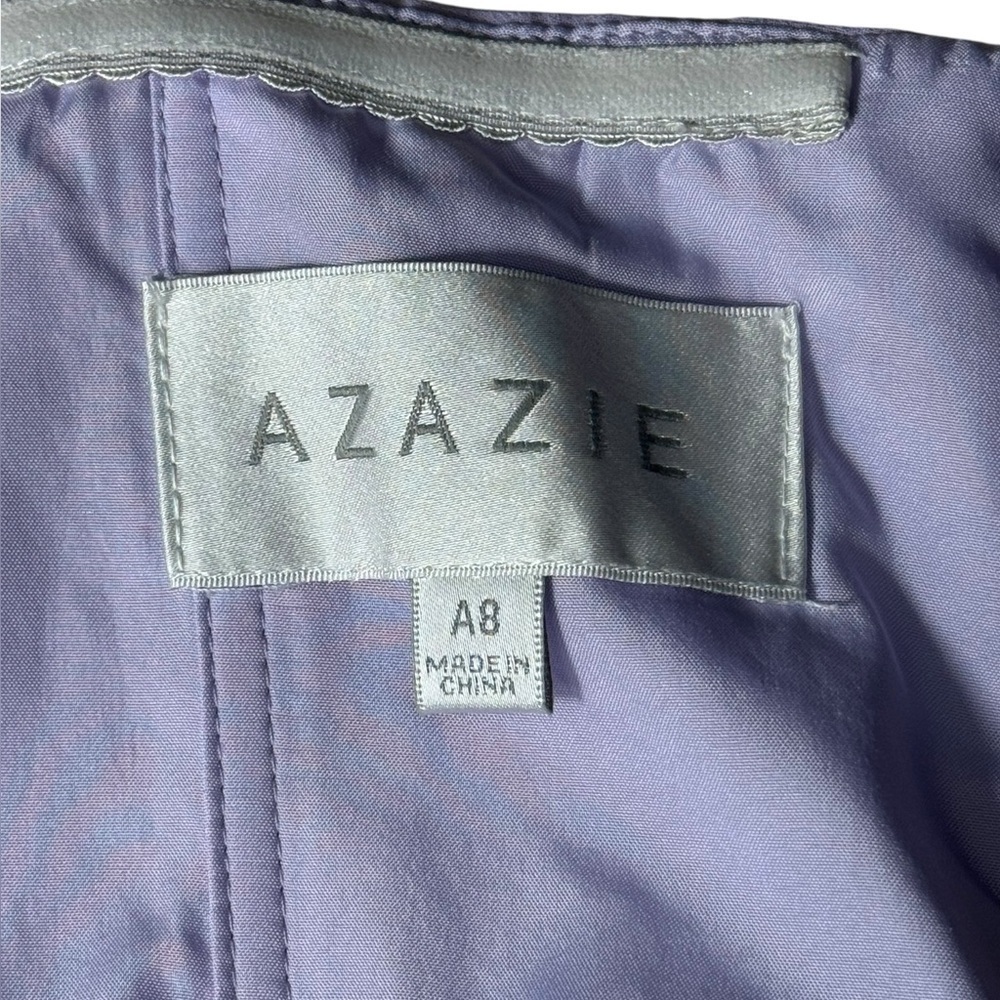 Azazie Mady purple chiffon women maxi Dress size A8 - Picture 14 of 16